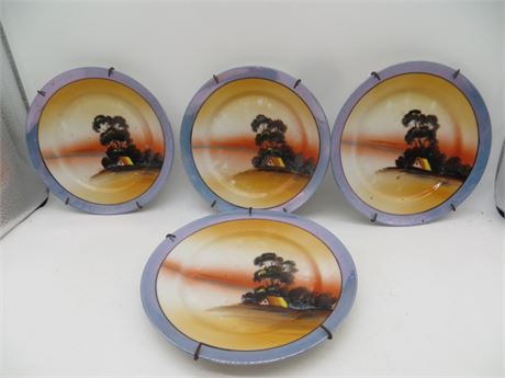 4 Chikaramachi Plates w/Plate Hangers