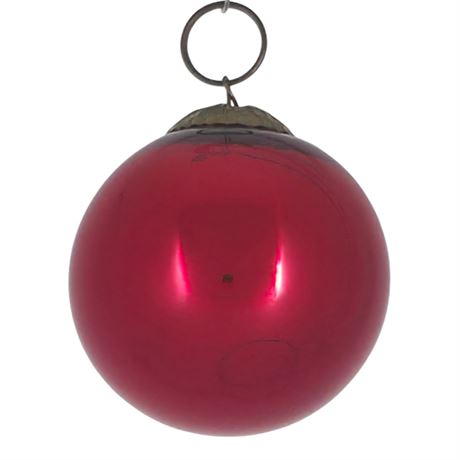 Antique 1.5" Red French Kugel
