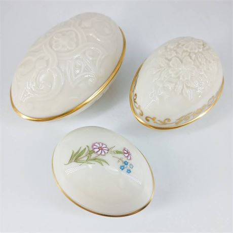 Lenox Egg Trinket Dishes, Set of 3, with 24K Details