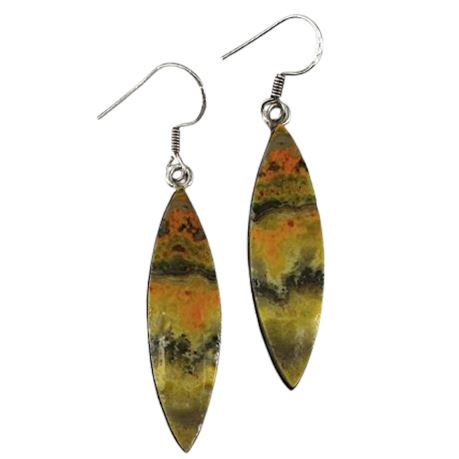 Bumble Bee Jasper 925 Dangle Earrings
