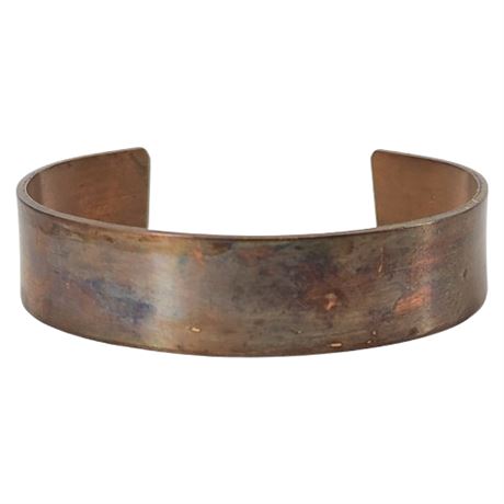 Vintage Artisan Made Heavy Copper Cuff Bracelet