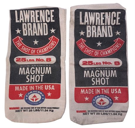 2 Vintage Lawrence Brand Magnum Shot Canvas Shotgun Pellet Bag