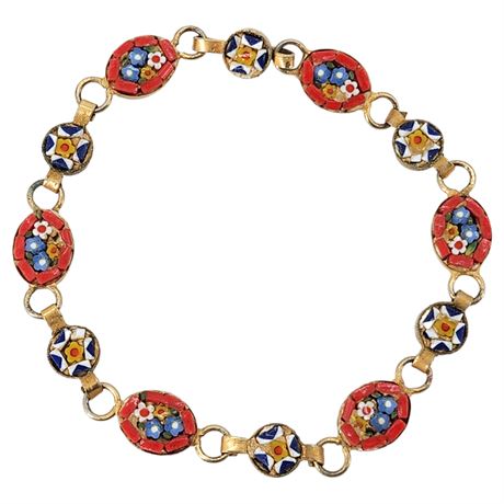 Dainty Vintage Italian Micro Mosaic Bracelet