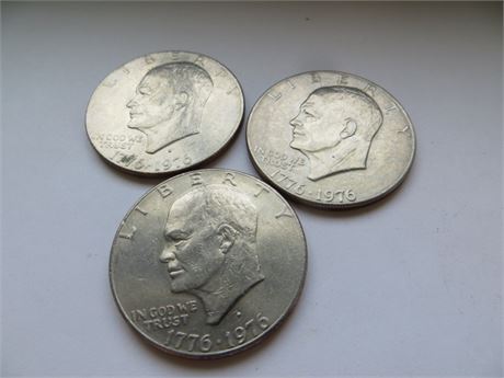 3 1778-1976 Eisenhower Dollars