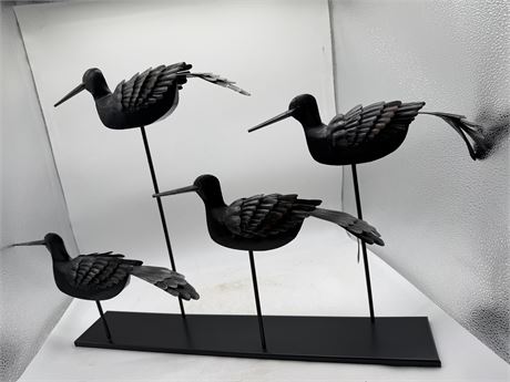 Decorative Metal Black Birds