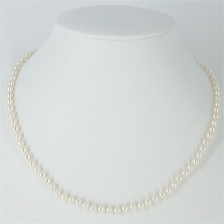 14K Gold Cultured Pearl Necklace — Classic Strand