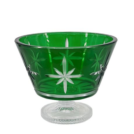 Vintage Waterford Marquis Crystal Green Glass Bowl