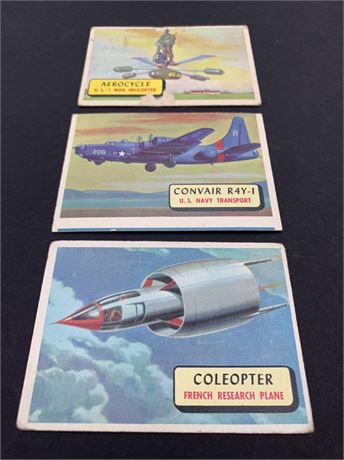 3 Vintage 1950s T. C. G. Airplane Trade Card Lot