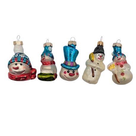 4 Vintage Christopher Radko Snowman Ornaments