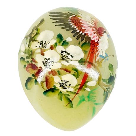 Vintage Chinese Hand Painted Miniature Jade Egg