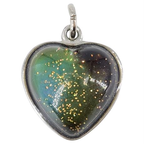 Vintage 90s Color Change Heart Mood Pendant