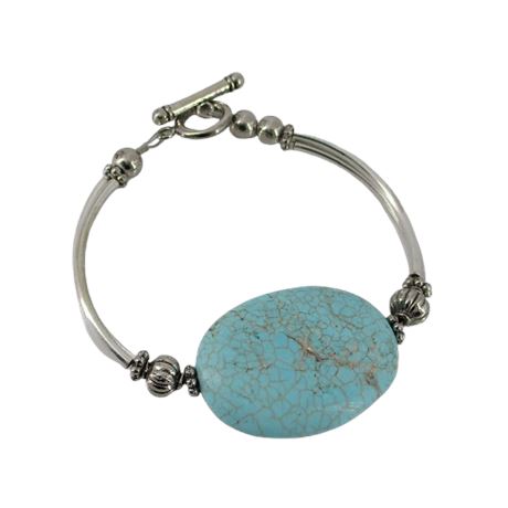 Turquoise Stone Toggle Bracelet