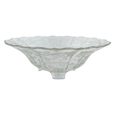 Cambridge Glass Chantilly Floral Etched Bowl