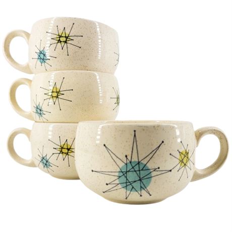 Vintage Lot of 4 Franciscan Starburst Coffee Cups