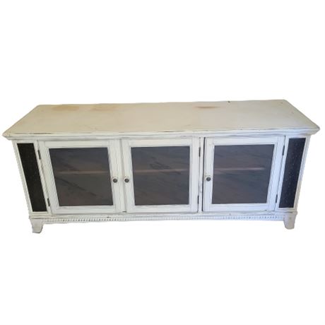 Large White Media Console TV Stand