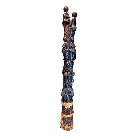 Original Edward Parker 6 Foot Ceramic & Wood Totem