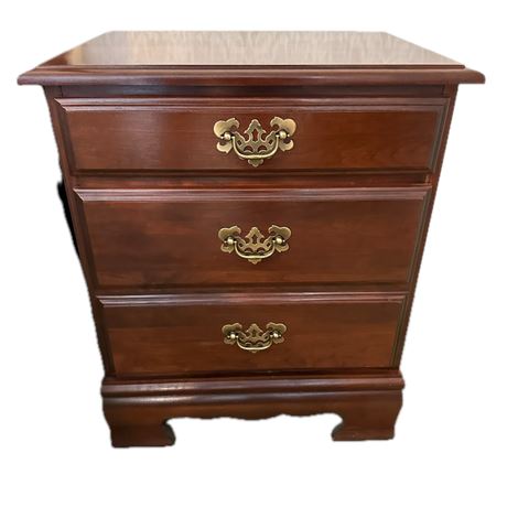 Vintage Cherry Traditional 3 Drawer Style Side Table