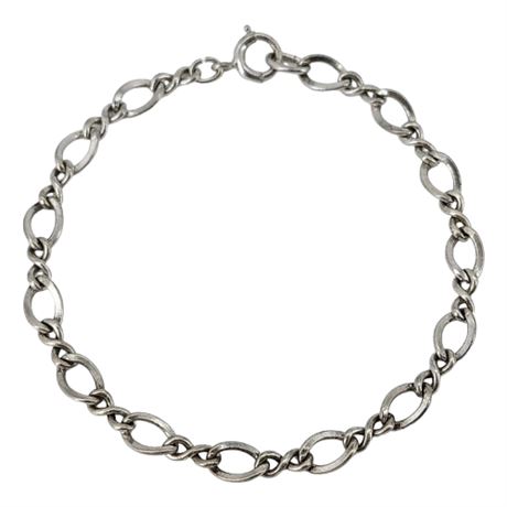Vintage Sterling Silver Infinity/Figure Eight Chain Bracelet