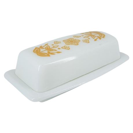 Vintage PYREX "Butterfly Gold" Butter Dish w/ Lid