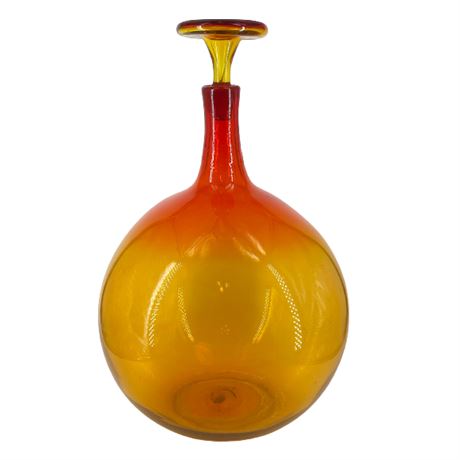 Large Blenko Amberina Art Glass Bottle