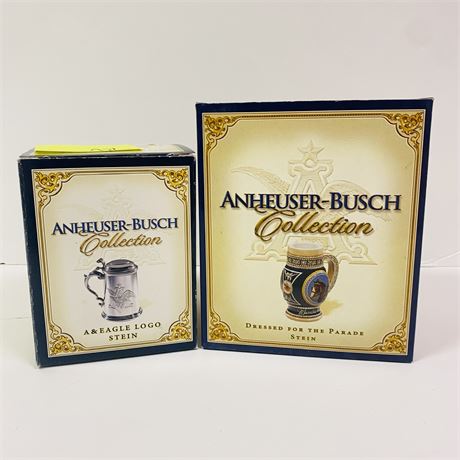 2 Budweiser Steins Mint in Orig Boxes