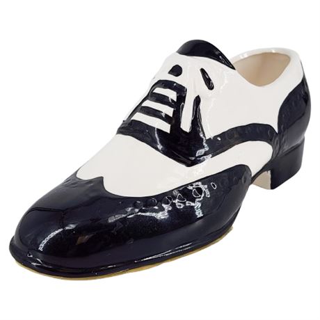 Vintage 80s Mann Ceramic Spectator Wingtip Shoe Planter