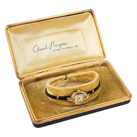 Vintage GIRARD-PERREGAUX 15 Jewels Gold Filled Wristwatch, Running, In Box