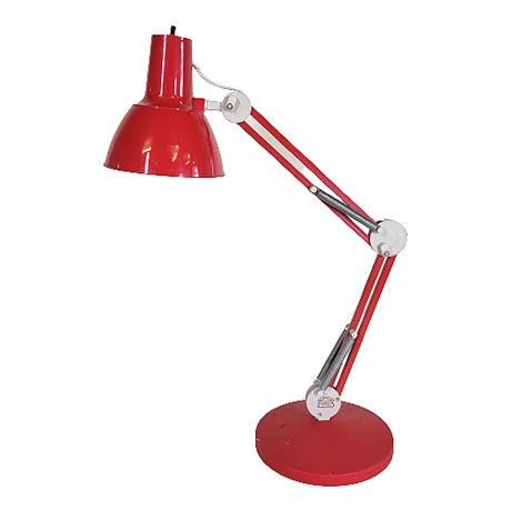 Vintage 60s Red Union Made Pixar Style Architect Desk Lamp