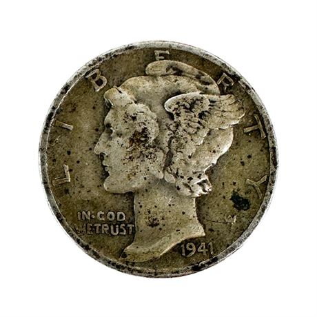 1941 Silver Mercury Dime