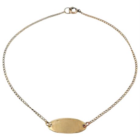 Vintage Gold Filled ID Ankle Bracelet