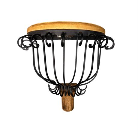 Half Round Cage Wrought Iron Floating Shelf