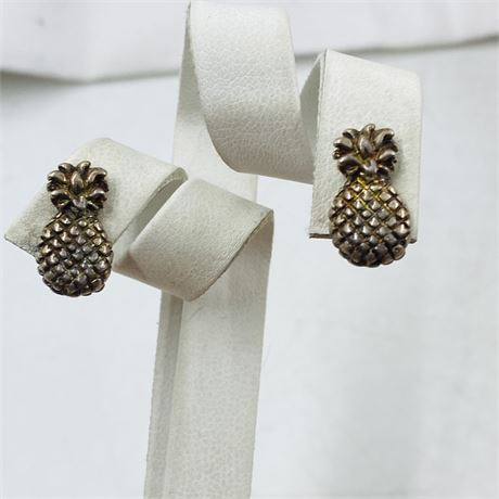 4g Vntg Sterling Pineapple Earrings