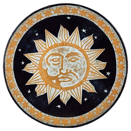 Vintage Garcia Imports Decorative Celestial Sun Plate
