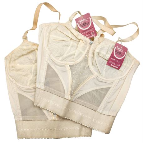 Pair of Vintage Bustiers by Rondeau Original Lilyette