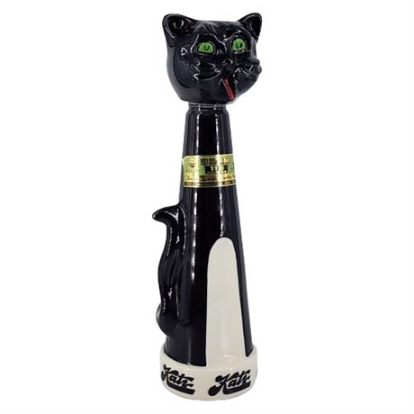 1968 Jim Beam "Katz" Ceramic Black Cat Liquor Decanter