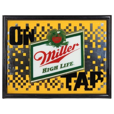 Vintage Miller High Life Mirrored Bar Sign