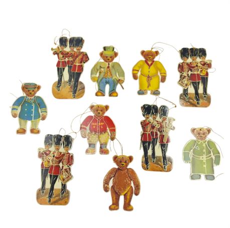 VTG 80's Cardboard Ornaments, Victorian Style