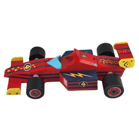 Wooden Grand Prix Formula 1 Race Car Dragster Toy
