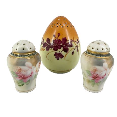 Lot of Antique Porcelain Hand Painted Shakers