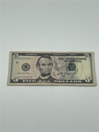$5 Star Note - 2013 - MD00186340