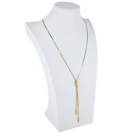 Signed Vintage MONET Faux Bolo Style Gold Tone Necklace