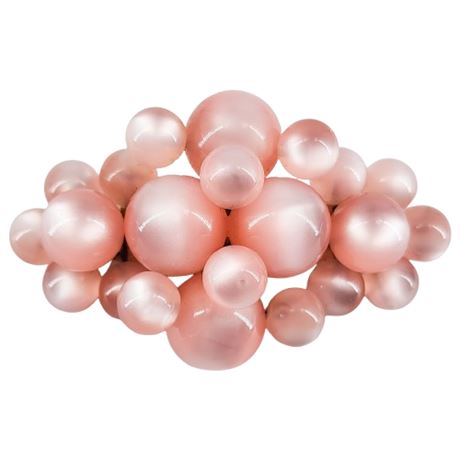 Vintage Bubblegum Pink Moonglow Lucite Bubble Brooch