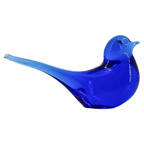 Vintage PILGRIM Cobalt Blue Glass Long Tail Bird Figurine