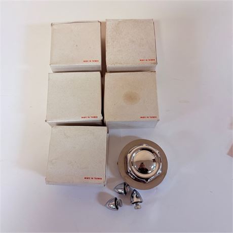 5 NOS Chrome Spiked Fuel Caps