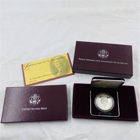 US Mint 1993 Thomas Jefferson Silver Proof Dollar