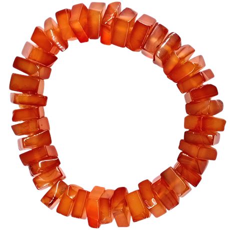 Carnelian-Color Stone Stretch Bracelet