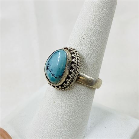 8.4g Sterling Turquoise Ring Size 7.75
