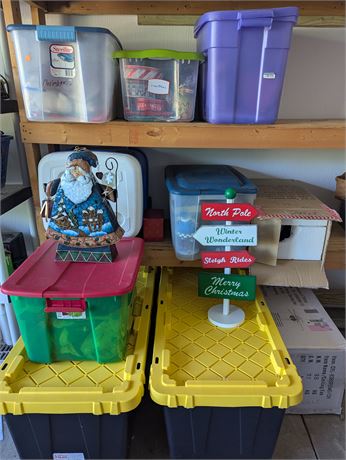 Large Lot Buy-Out Christmas (Tree, etc.) + Igloo Ice Cube Cooler