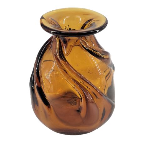 April 1976 Mark Vance Amber Glass Vase