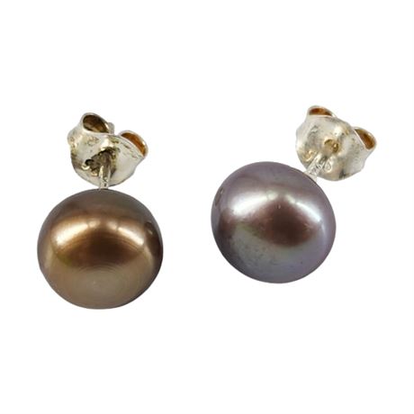 Sterling Silver Freshwater Pearl Pierced Stud Earrings